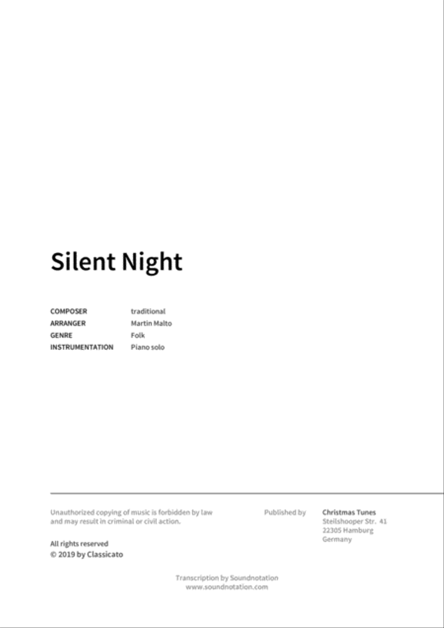 Silent Night Piano scores gallery preview page 2