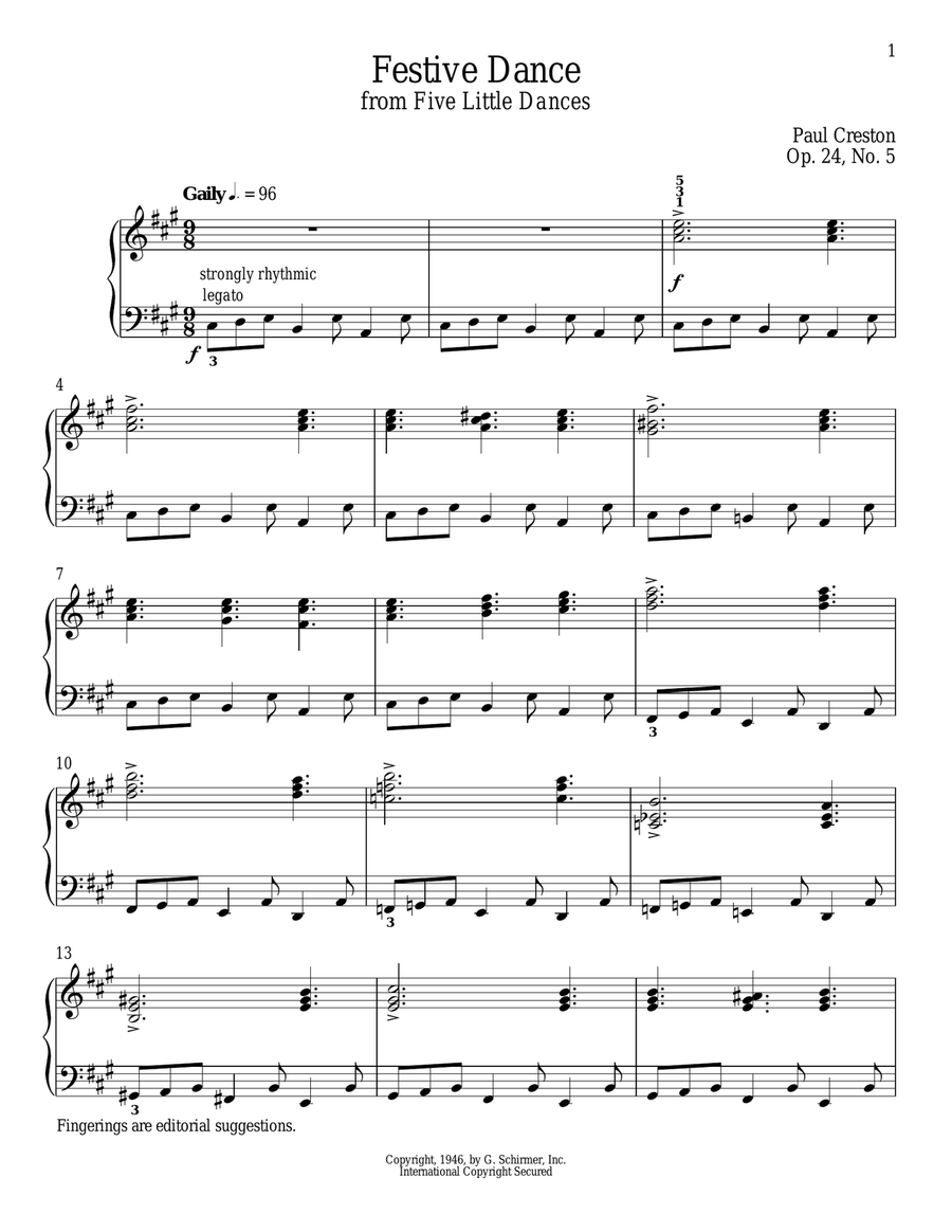 Festive Dance Piano Solo scores gallery preview page 1
