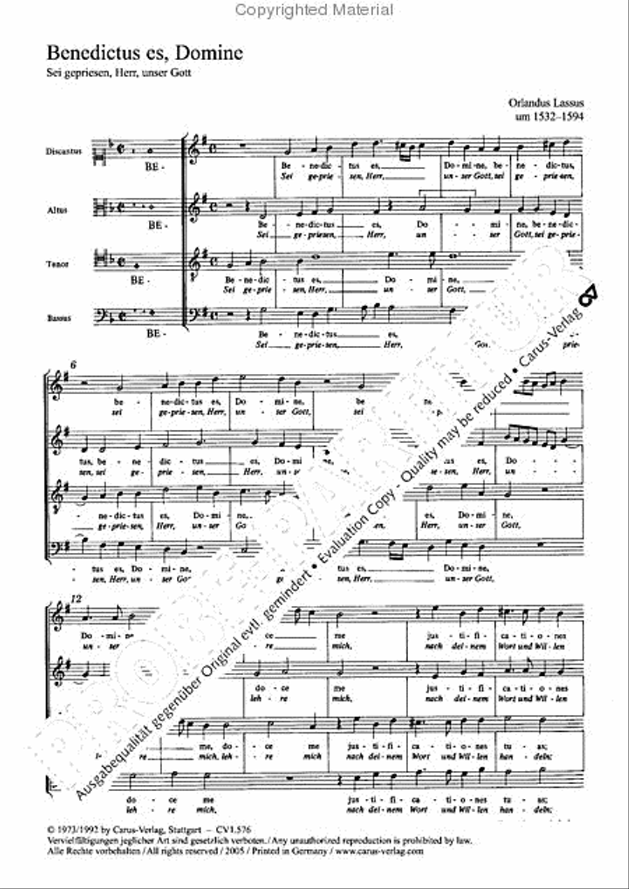 Benedictus es, Domine 4-Part scores gallery preview page 3