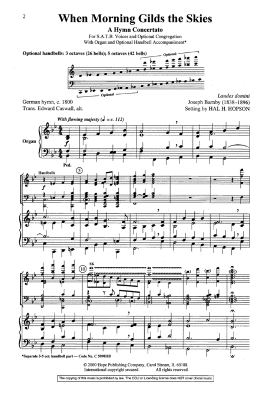 When Morning Gilds the Skies 4-Part scores gallery preview page 2