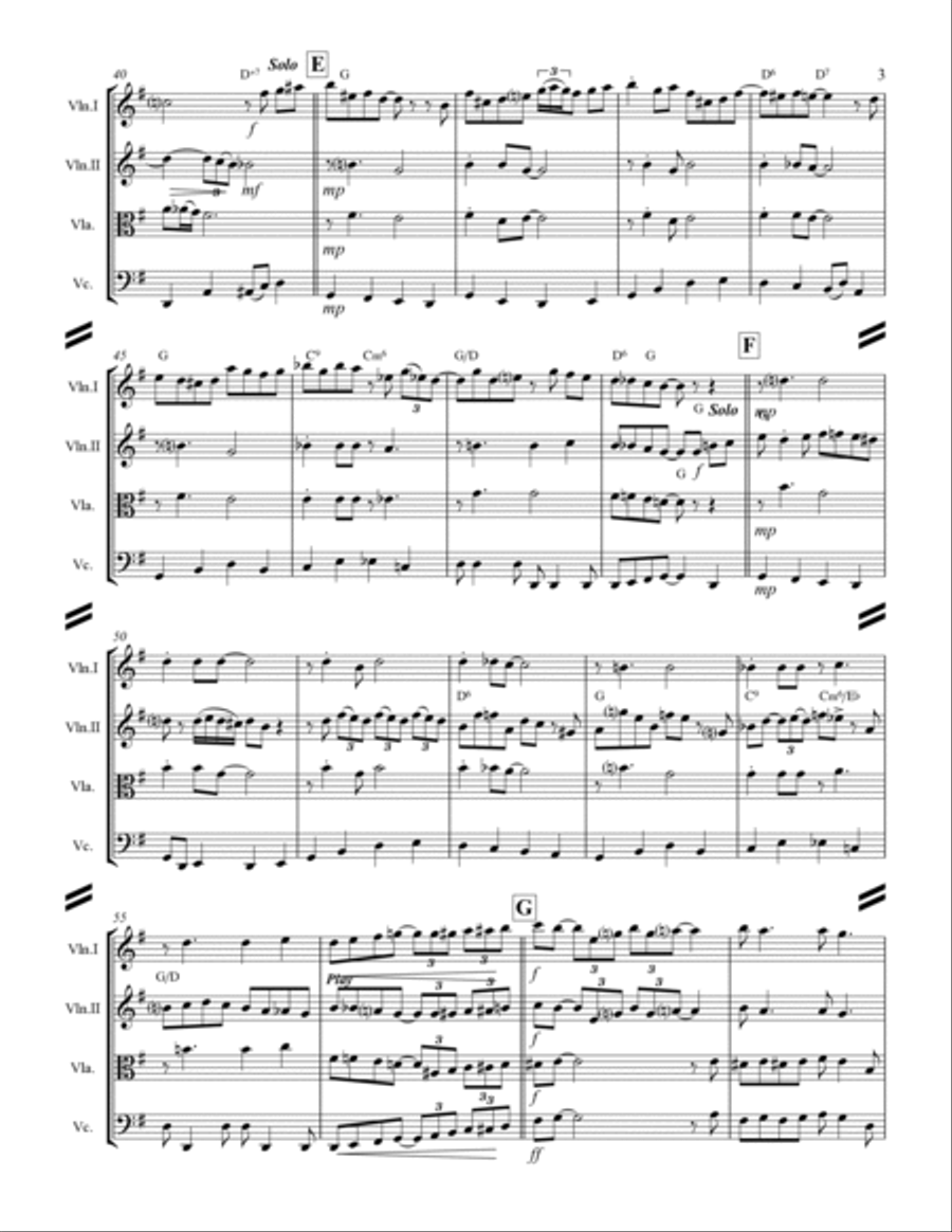 Sentimental Journey String Quartet scores gallery preview page 4