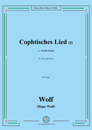Wolf-Cophtisches Lied I,in E Major,IHW10 No.14