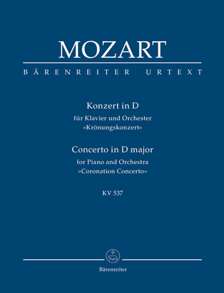 Book cover for Concerto for Piano and Orchestra, No. 26 D major, KV 537 'Coronation Concerto'