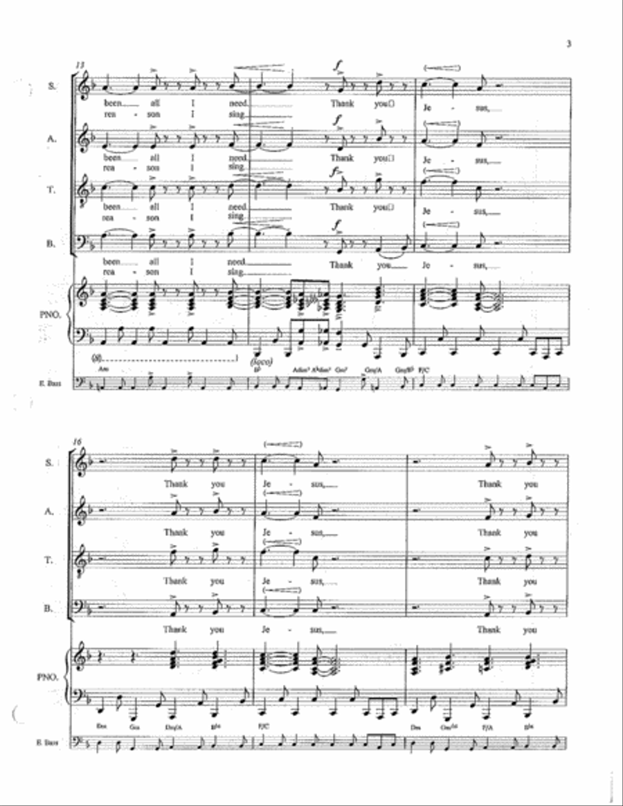 Thank You, Jesus! Thank You, Jesus! 4-Part scores gallery preview page 3