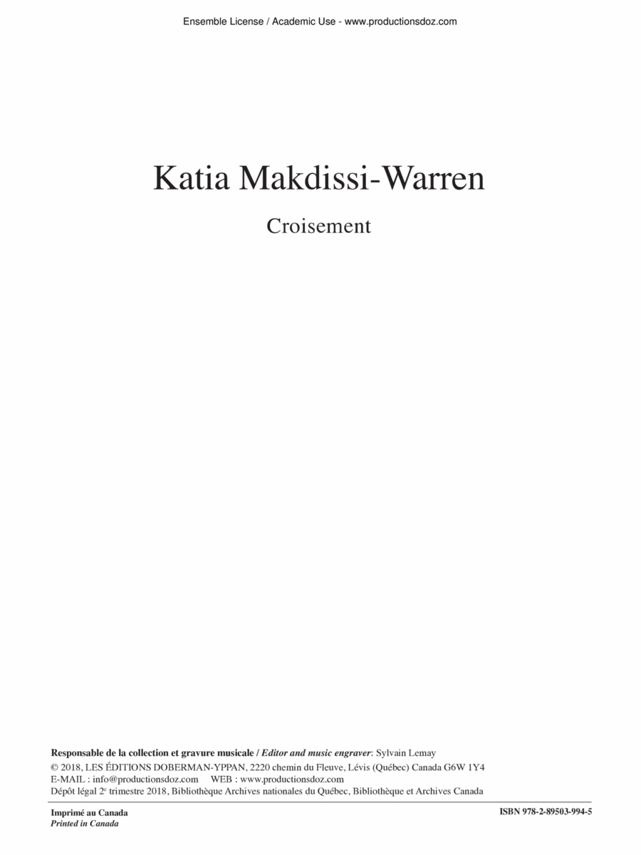 Croisement Clarinet scores gallery preview page 1