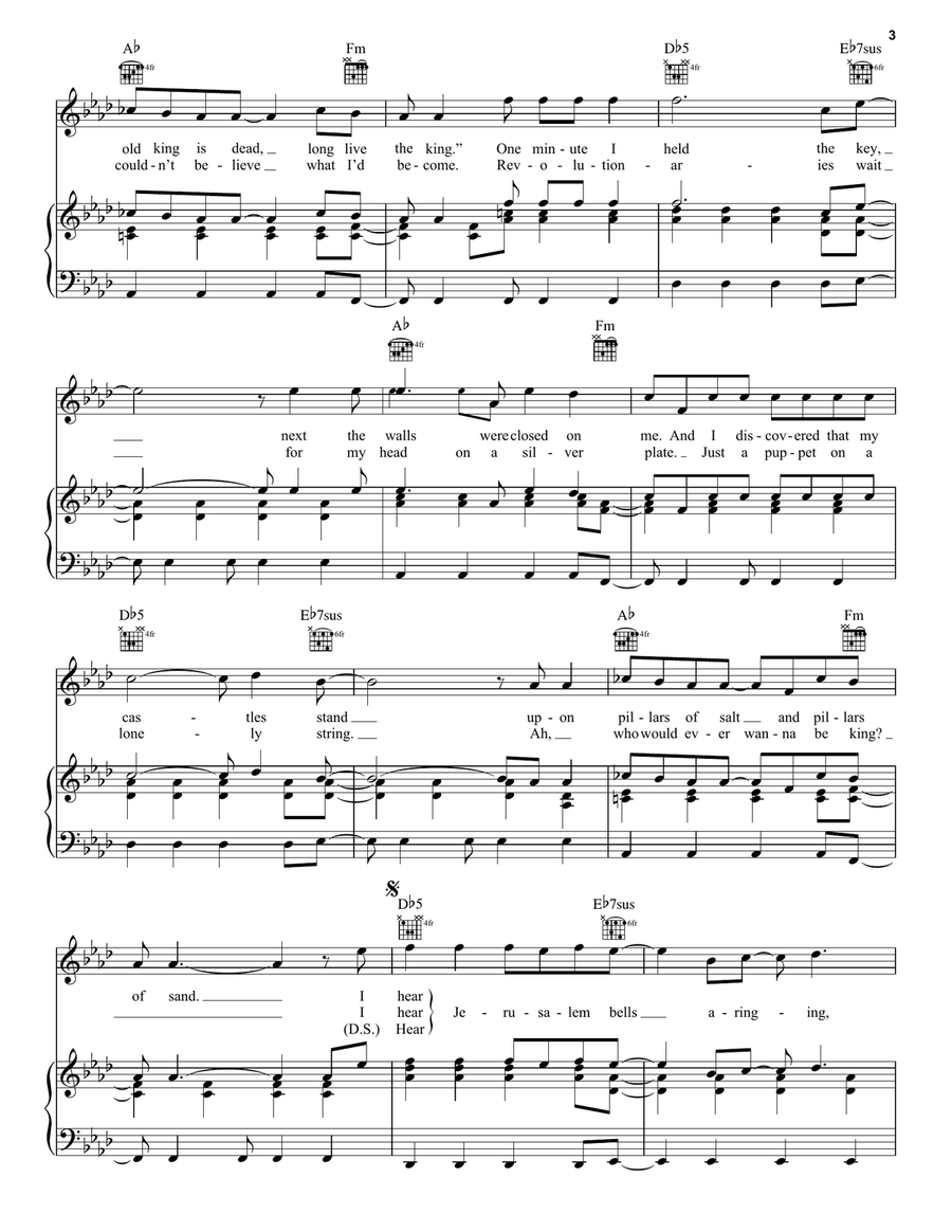Viva La Vida Acoustic Guitar scores gallery preview page 3