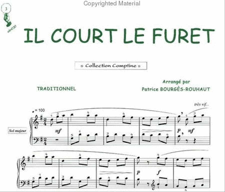 Il court le furet (Comptine) Guitar Tablature scores gallery preview page 2
