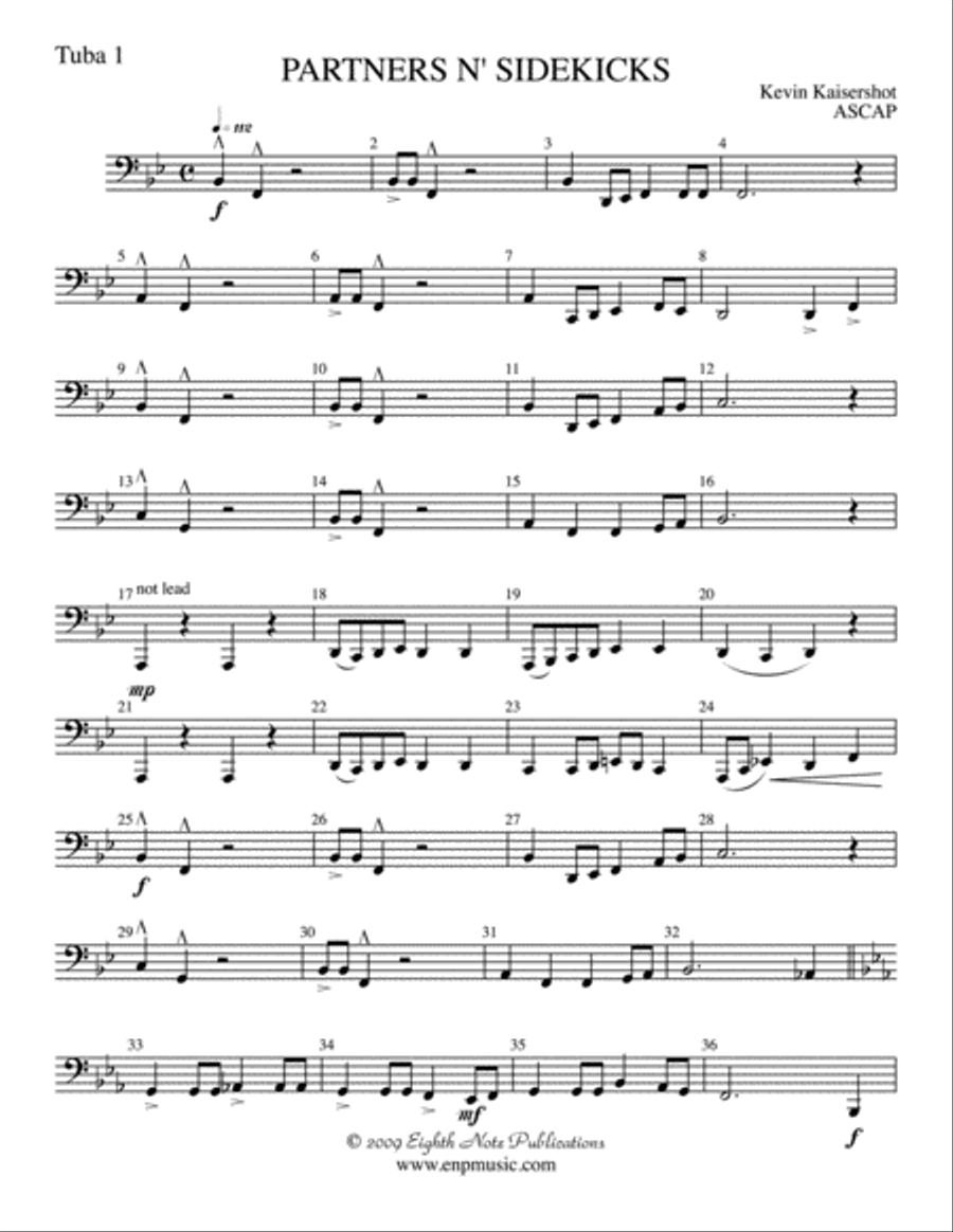 Partners n' Sidekicks: Tuba Tuba scores gallery preview page 1