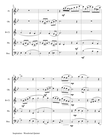 INSPIRATION (Woodwind Quintet Score and Parts) image number null