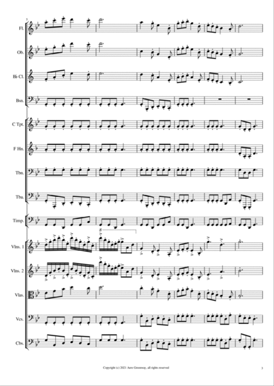 Symphony # 1, 3rd Movement Full Orchestra scores gallery preview page 4