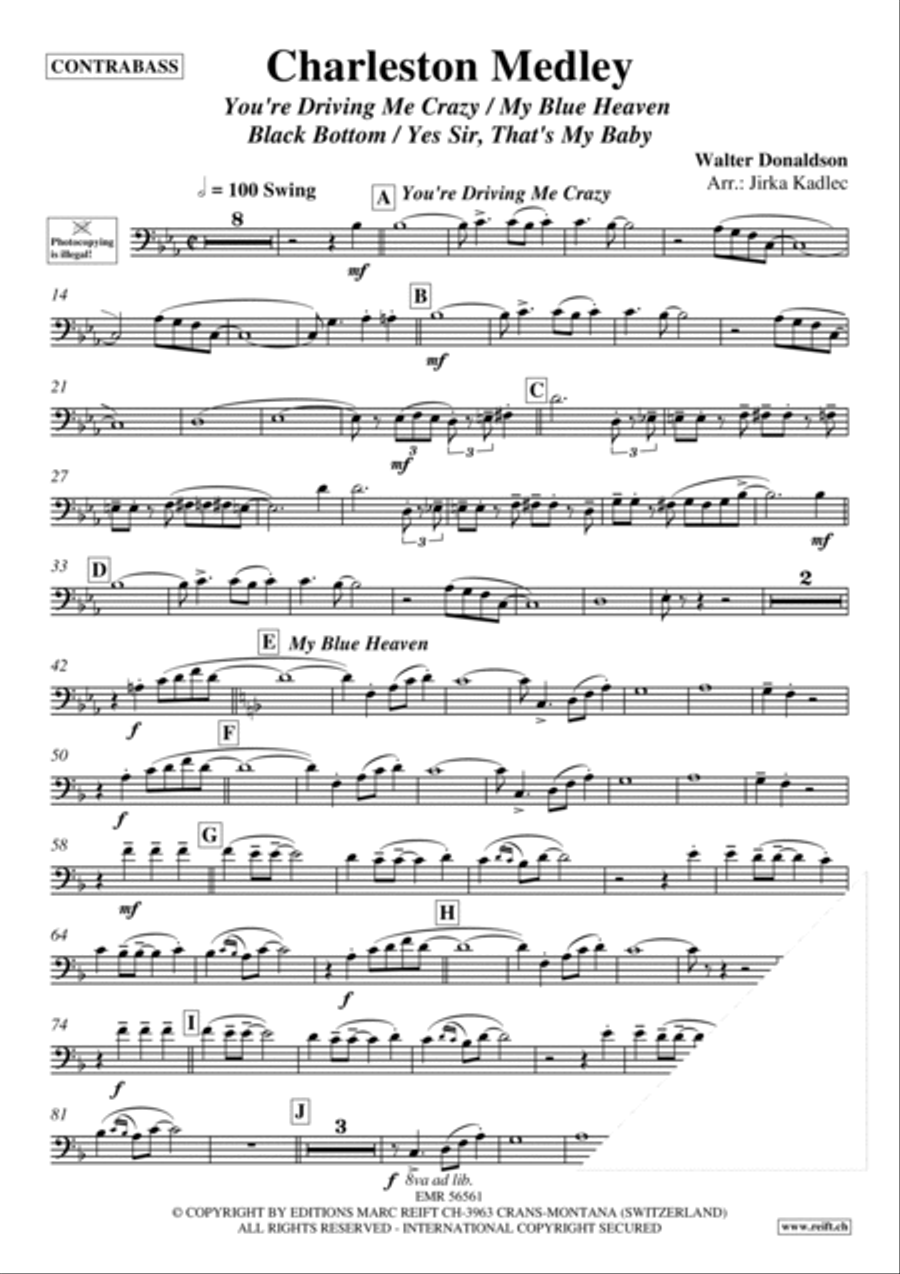 Charleston Medley Double Bass scores gallery preview page 3