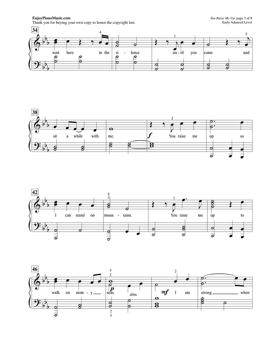 You Raise Me Up You Raise Me Up Piano Method scores gallery preview page 4