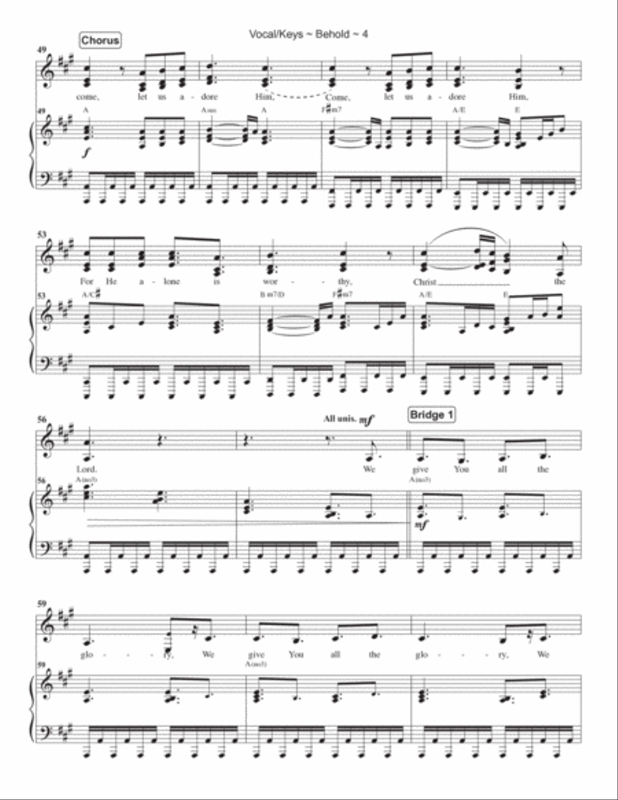 Behold Behold Piano, Vocal, Guitar scores gallery preview page 5