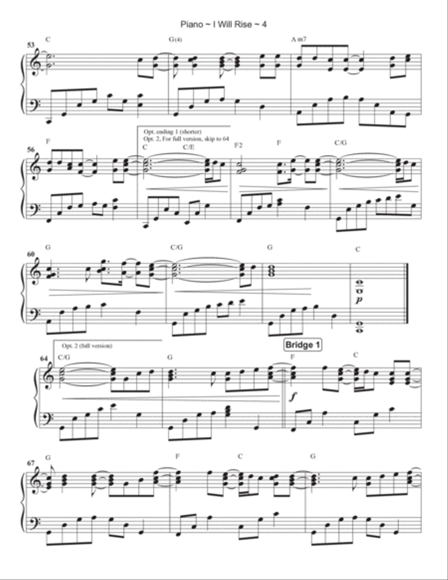 I Will Rise Piano Solo scores gallery preview page 5
