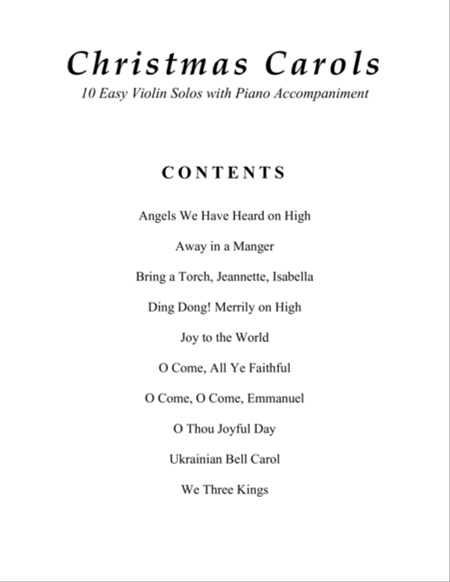 Christmas Carols (A Collection of 10 Easy Violin Solos with Piano Accompaniment) Violin Solo scores gallery preview page 4