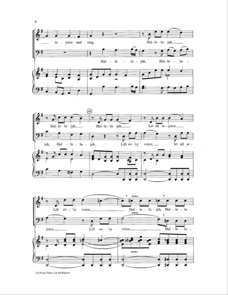 Lift Every Voice; Let All Rejoice Choir scores gallery preview page 6
