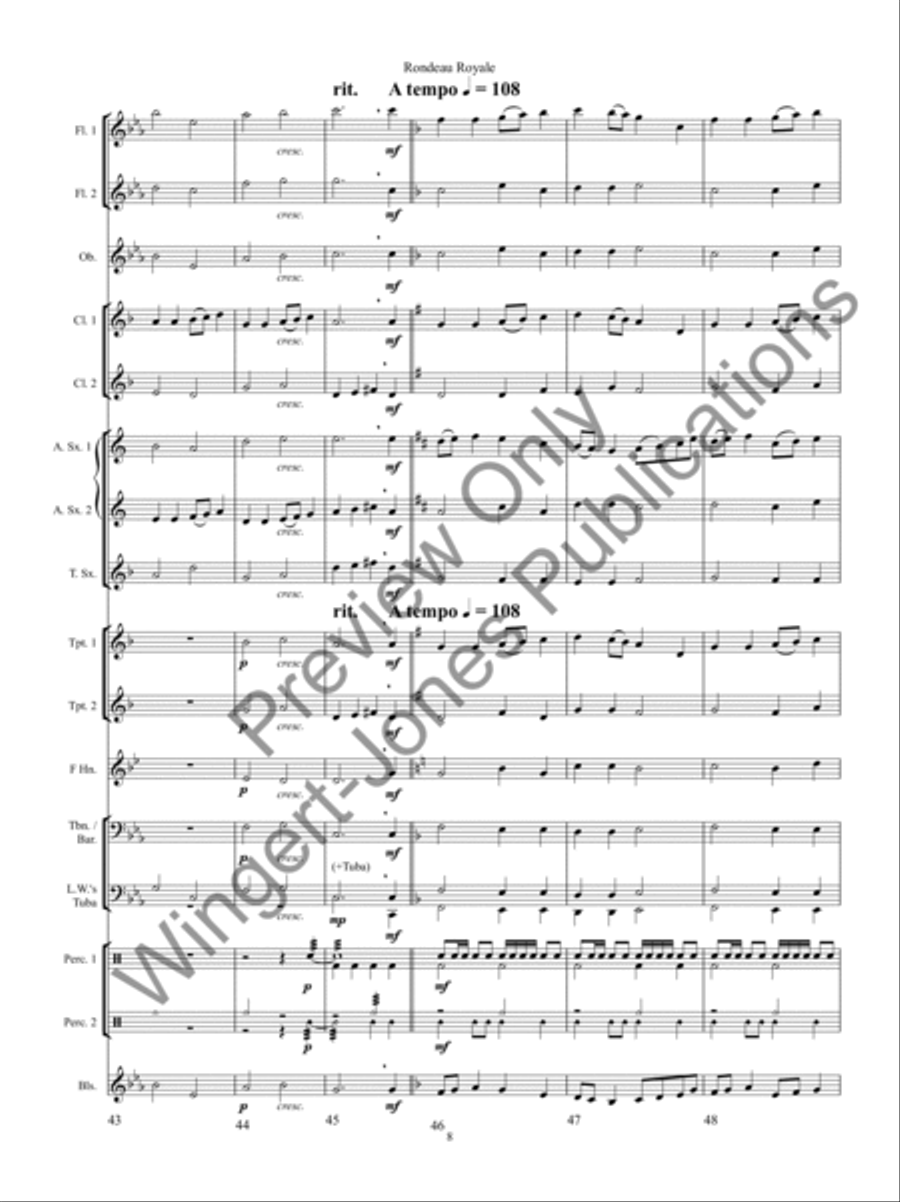 Rondeau Royale Concert Band scores gallery preview page 12