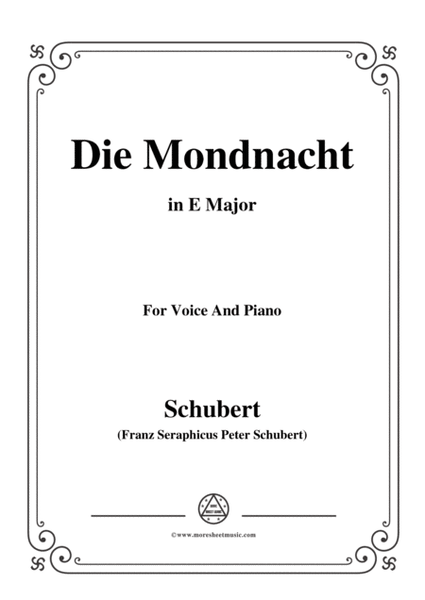 Schubert-Die Mondnacht,in E Major,for Voice&Piano image number null