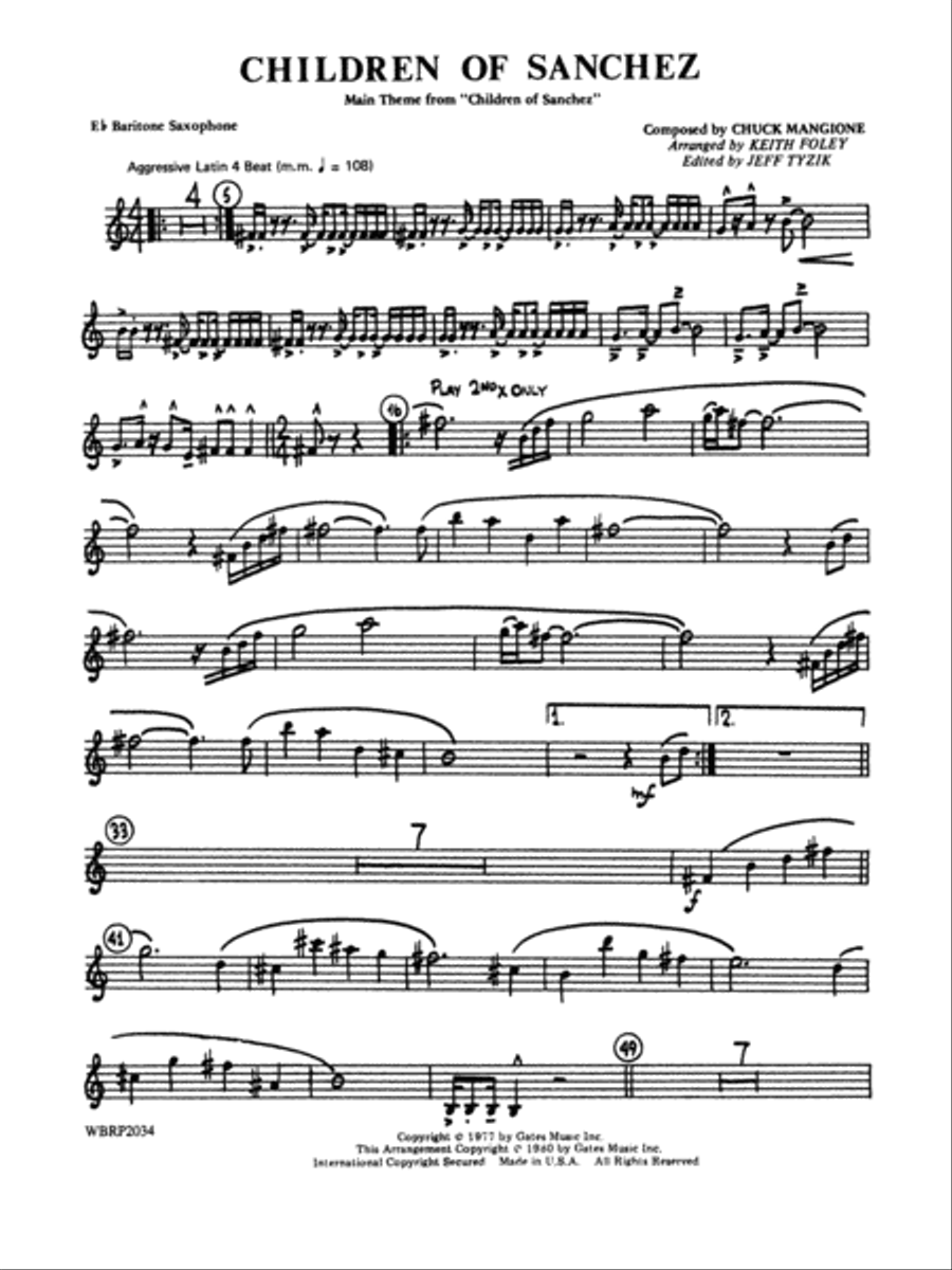Children of Sanchez: E-flat Baritone Saxophone Jazz Ensemble scores gallery preview page 1