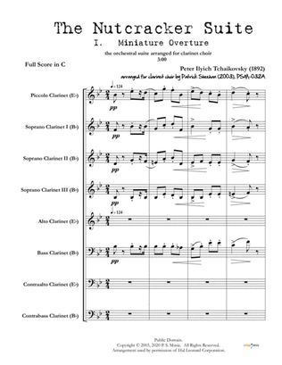 Book cover for Nutcracker Suite, Mvt. I "Miniature Overture" for clarinet choir (full score & set of parts)