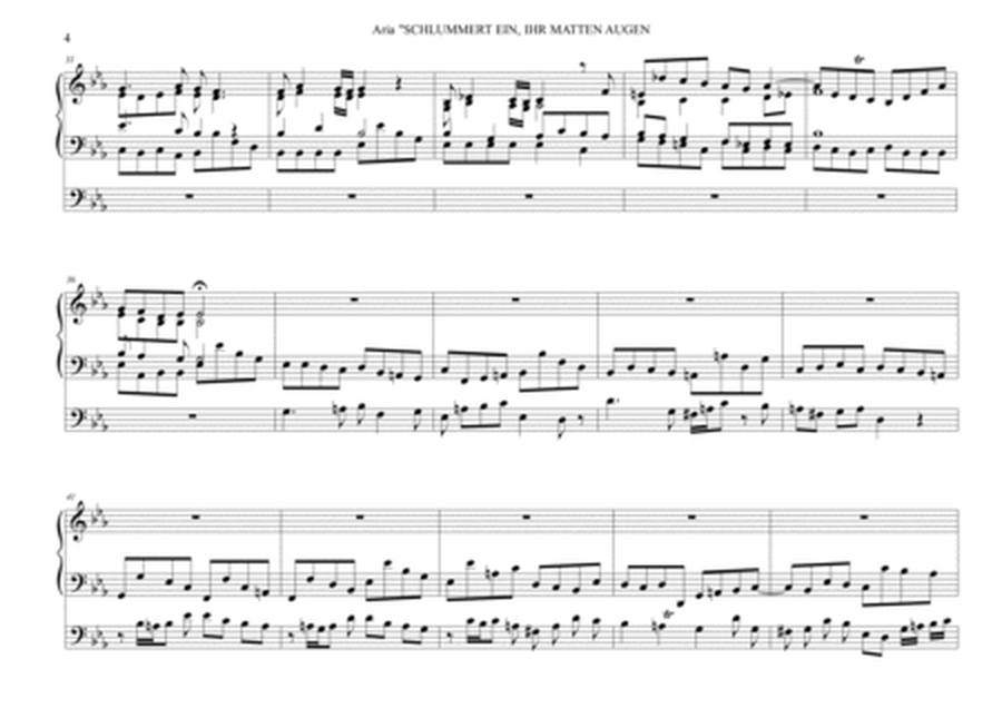 SCHLUMMERT EIN, IHR MATTEN AUGEN - BWV 82 - Arr. for Organ 3 staff image number null