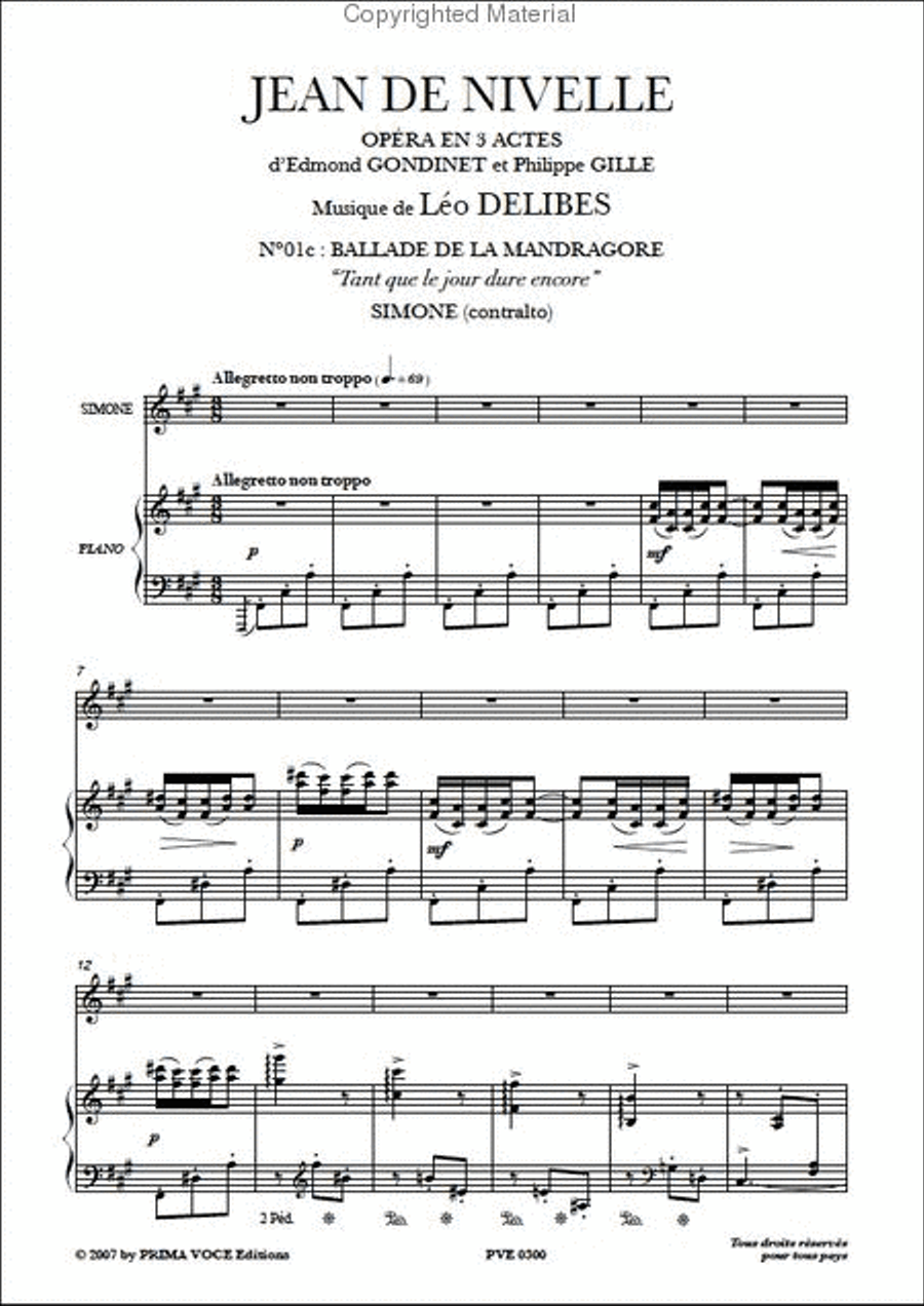 Tant que le jour dure encore from Jean de Nivelle Mezzo-Soprano Voice scores gallery preview page 2