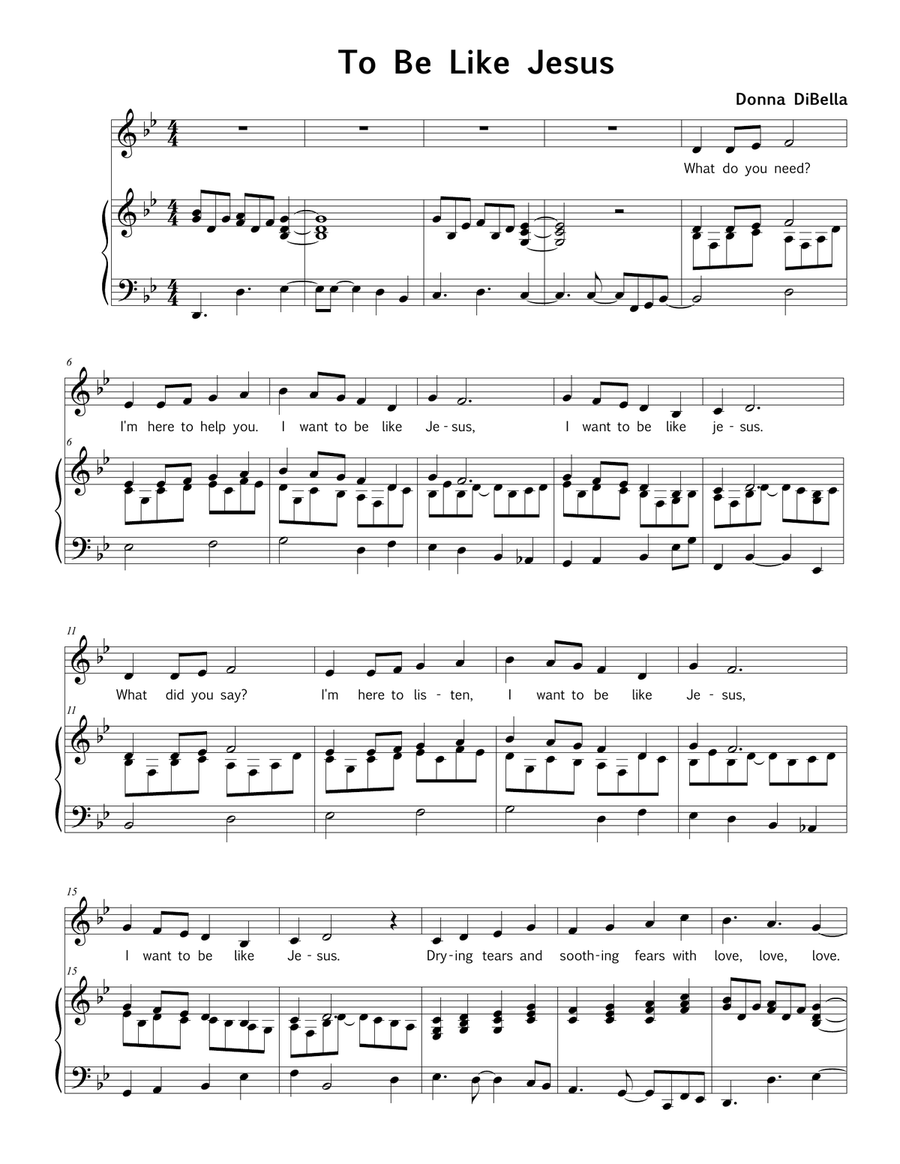 To Be Like Jesus To Be Like Jesus Unison Choir scores gallery preview page 1