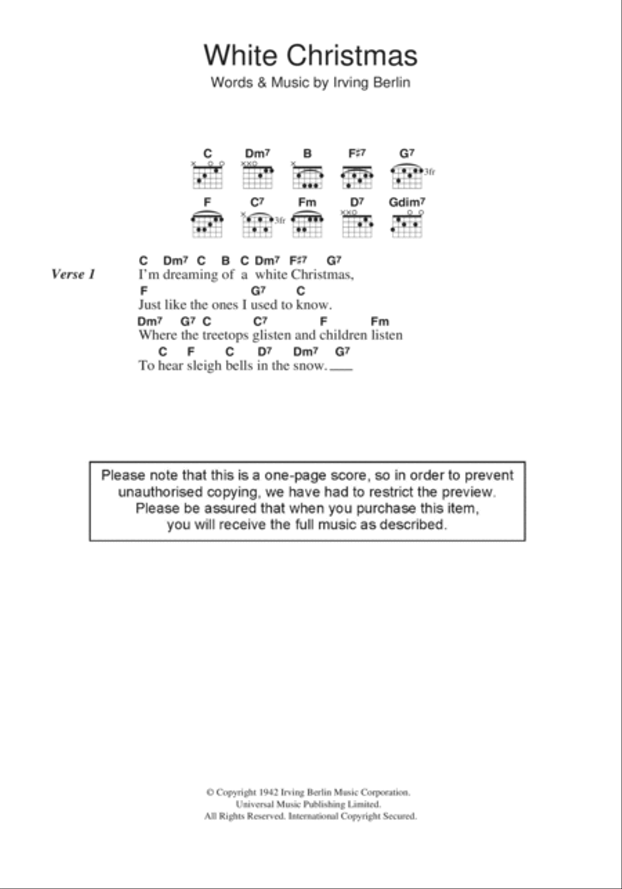 White Christmas Guitar scores gallery preview page 1