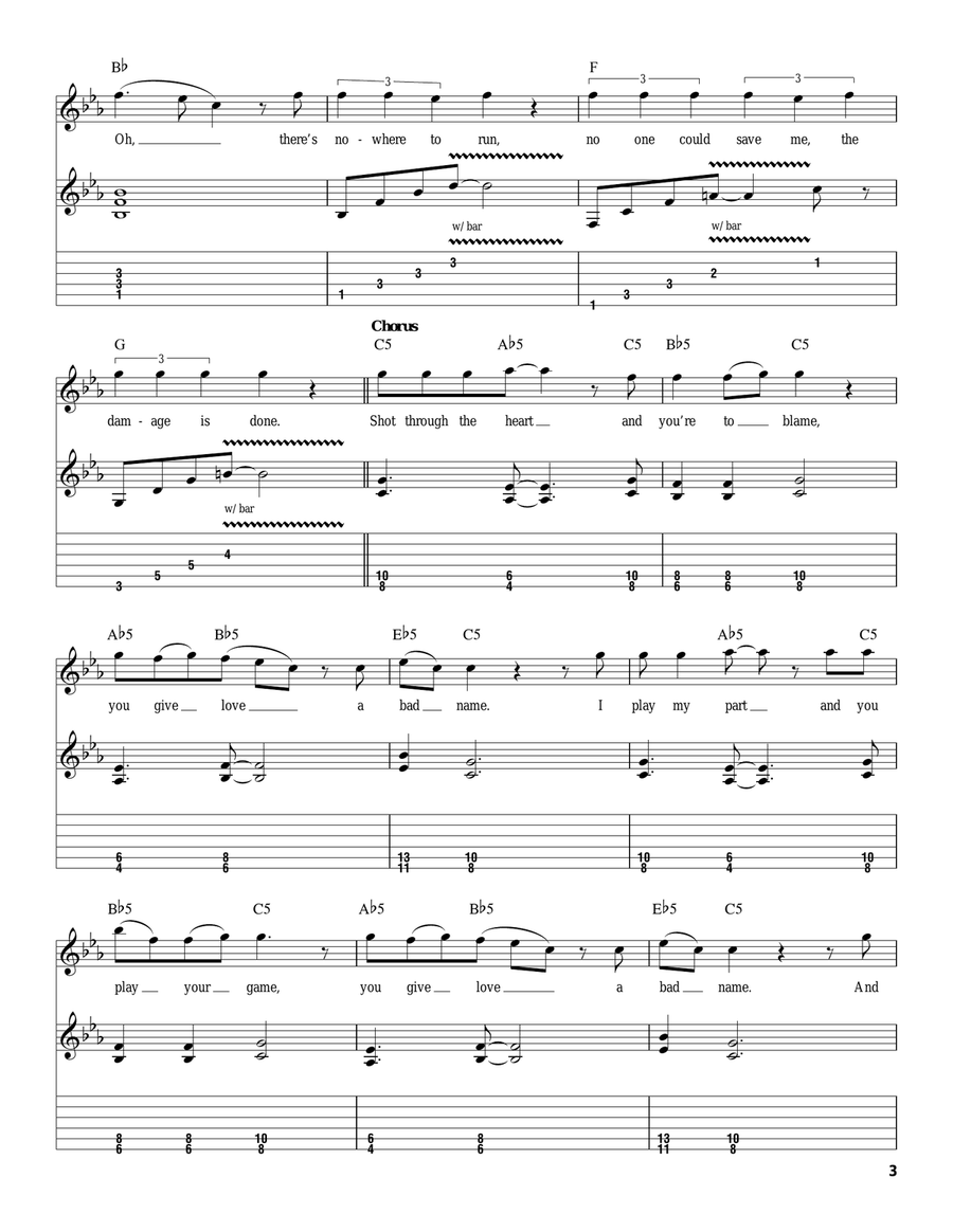 You Give Love A Bad Name Acoustic Guitar scores gallery preview page 3
