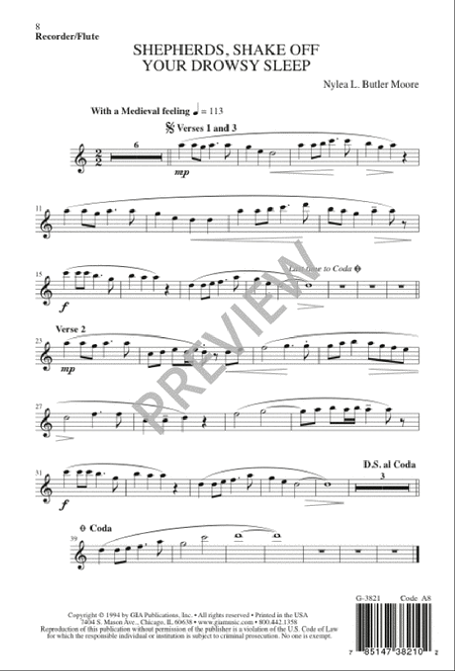 Shepherds, Shake Off Your Drowsy Sleep Unison Choir scores gallery preview page 9