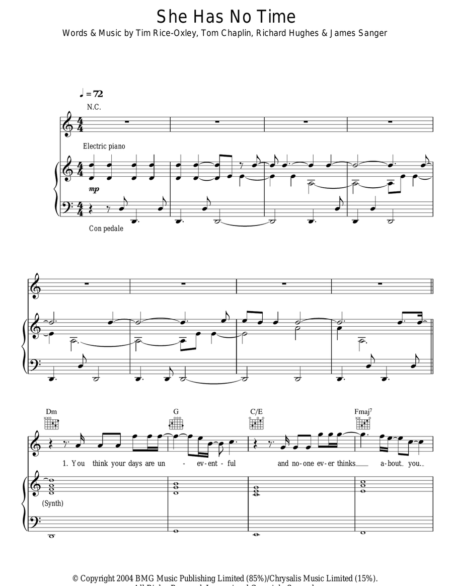 She Has No Time Acoustic Guitar scores gallery preview page 1