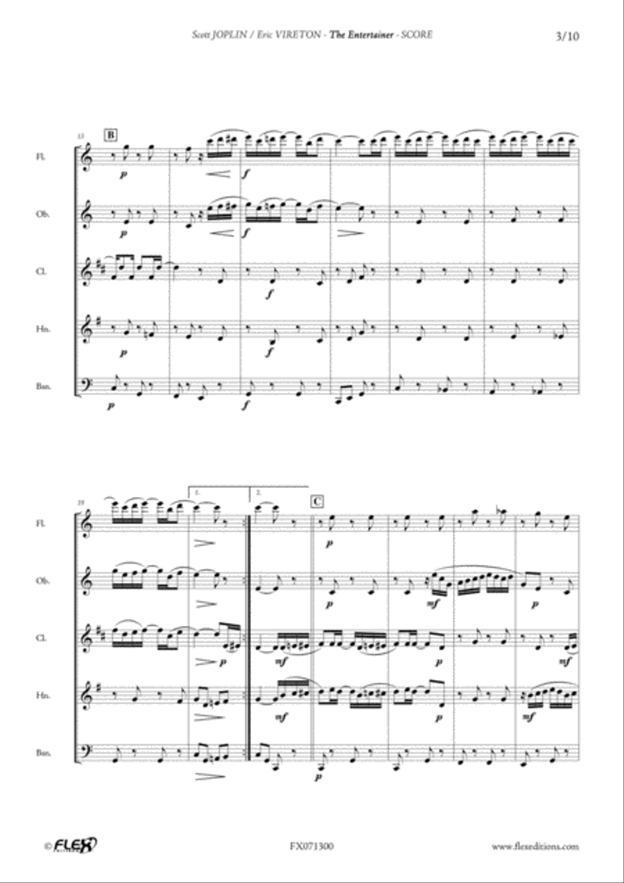 The Entertainer The Entertainer Woodwind Quintet scores gallery preview page 3