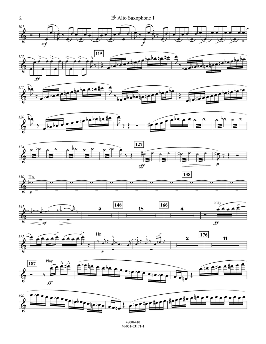 Incantation and Dance - Eb Alto Sax 1 Concert Band scores gallery preview page 2