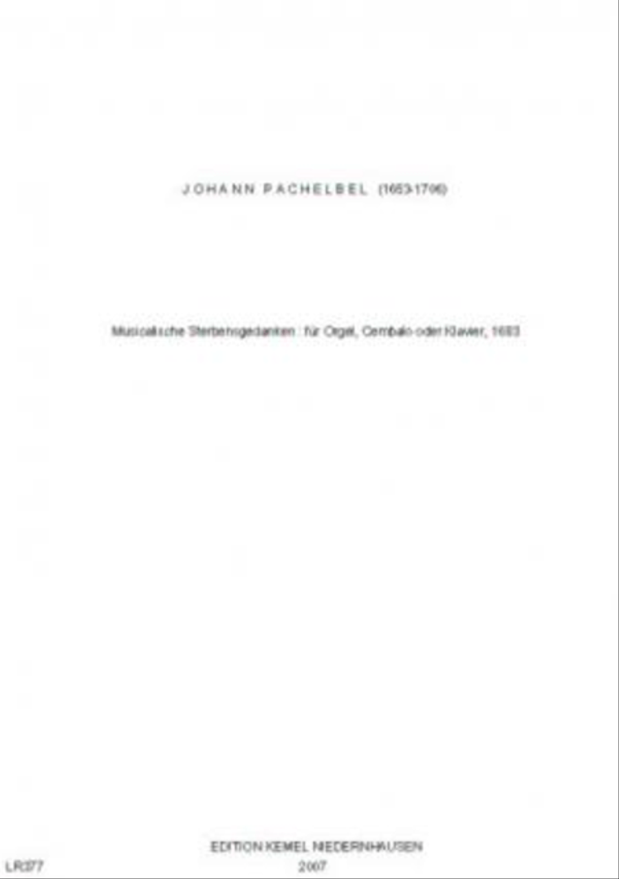 Musicalische Sterbensgedanken Harpsichord scores gallery preview page 1