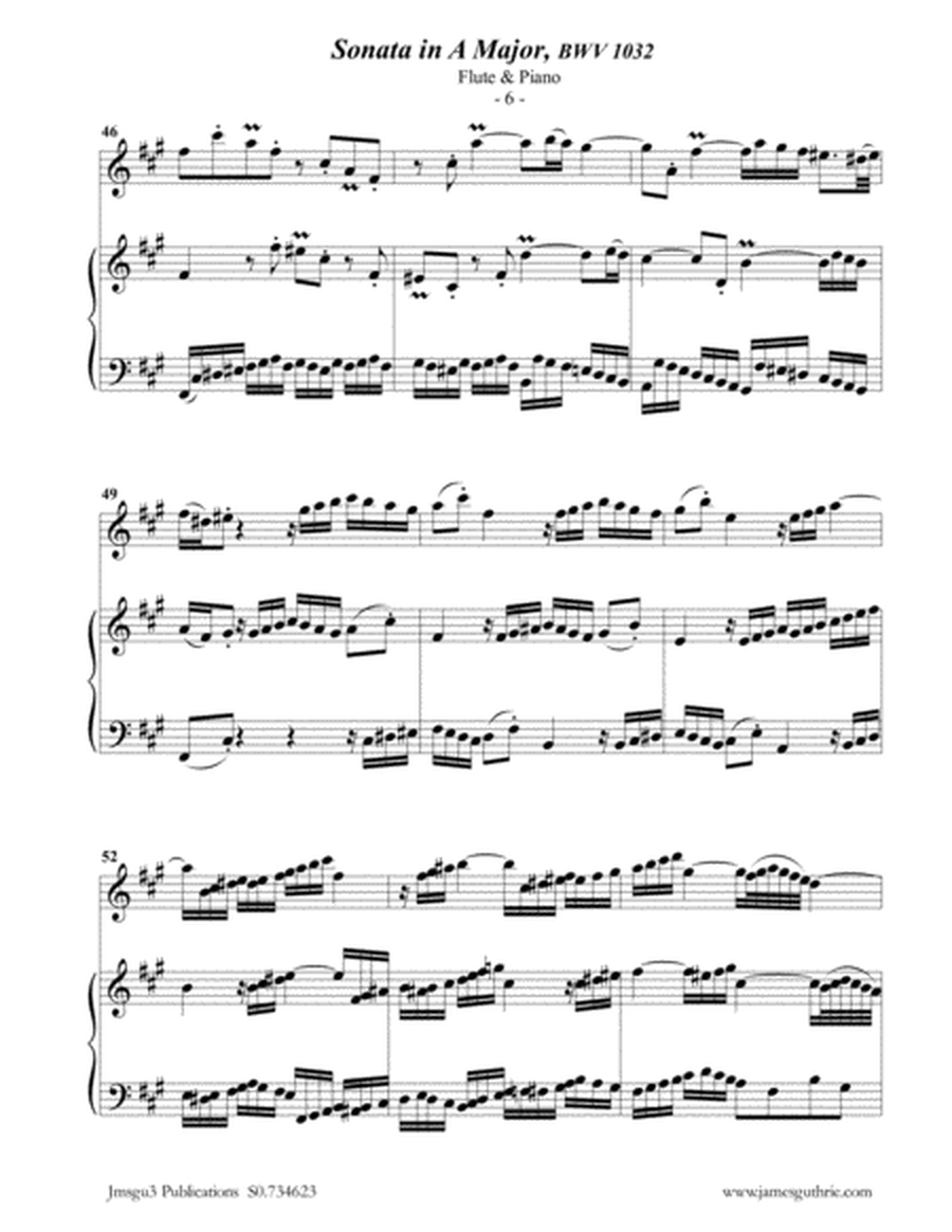 BACH: Sonata in A BWV 1032 for Flute & Piano image number null