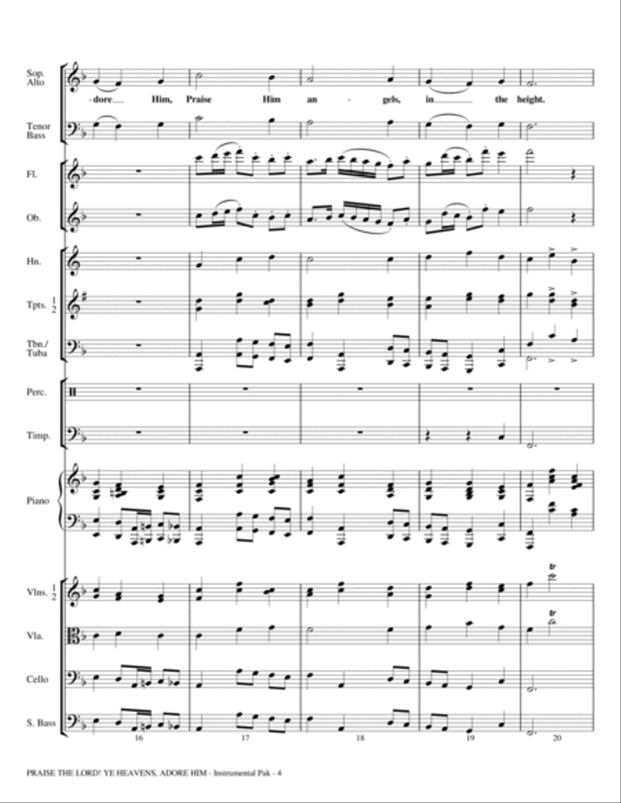 Praise The Lord! Ye Heavens, Adore Him - Full Score Choir scores gallery preview page 4