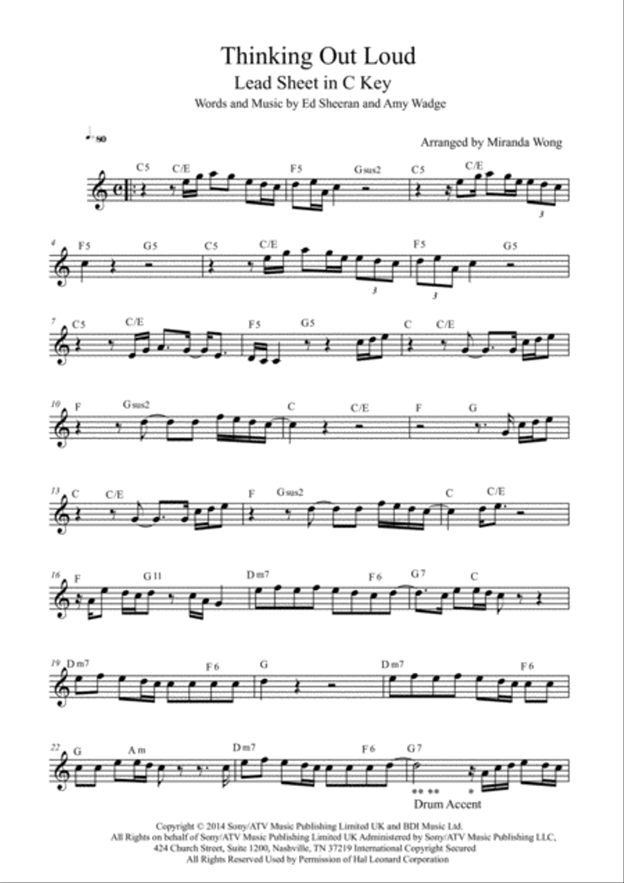 Thinking Out Loud Thinking Out Loud Small Ensemble scores gallery preview page 1