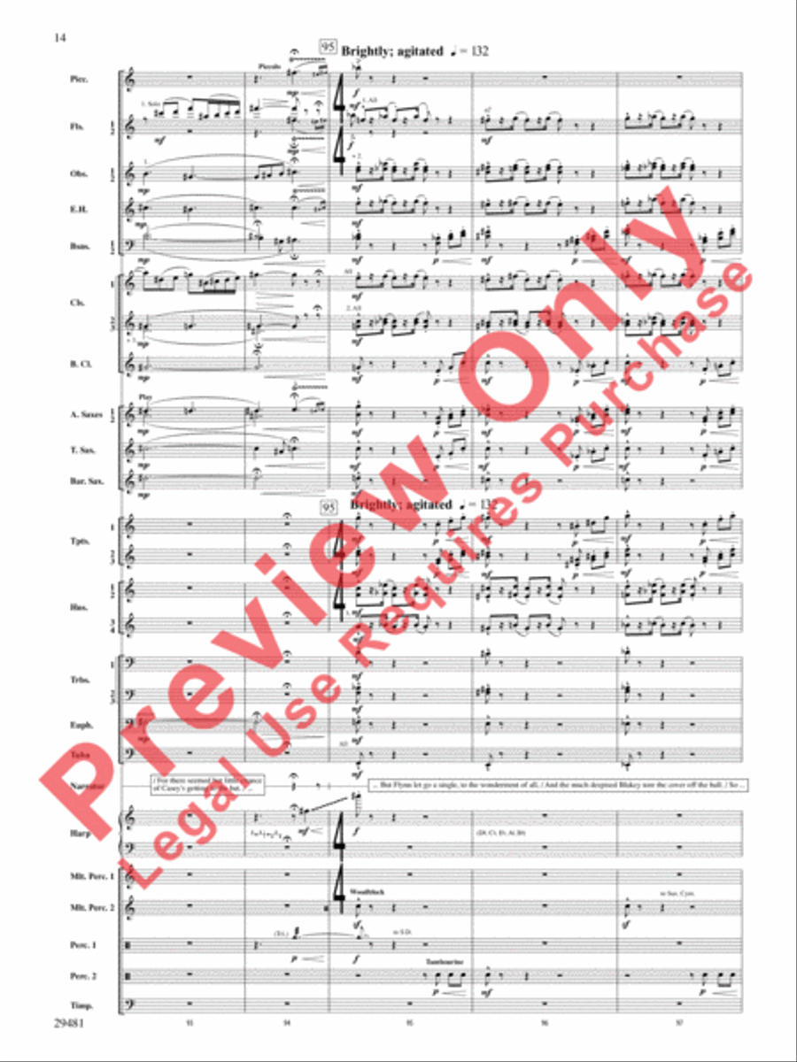 Casey at the Bat Concert Band scores gallery preview page 15