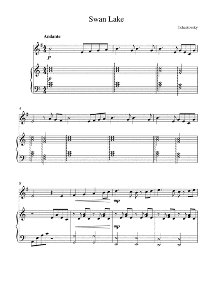 Swan Lake Swan Lake Horn scores gallery preview page 1