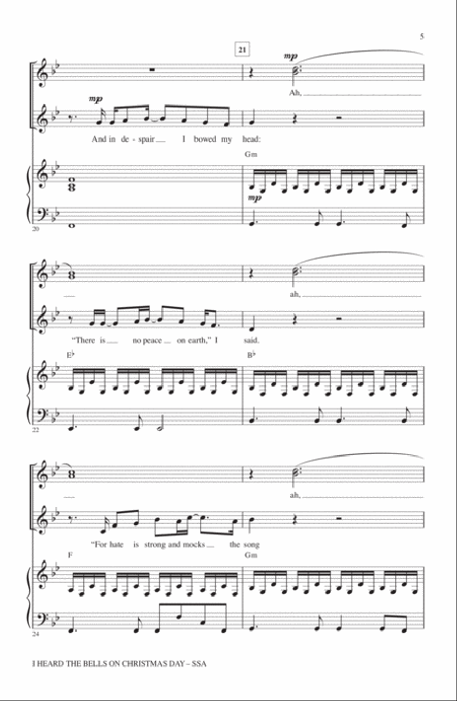 I Heard The Bells On Christmas Day SSA scores gallery preview page 4