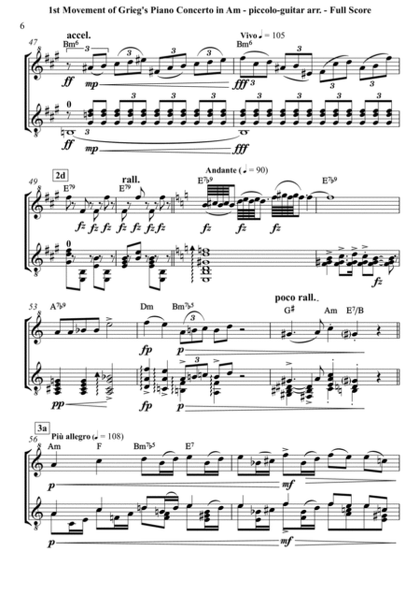 Grieg (Edvard) - First Movement of Grieg's Piano Concerto in A minor - simplified arr. for piccolo ( image number null