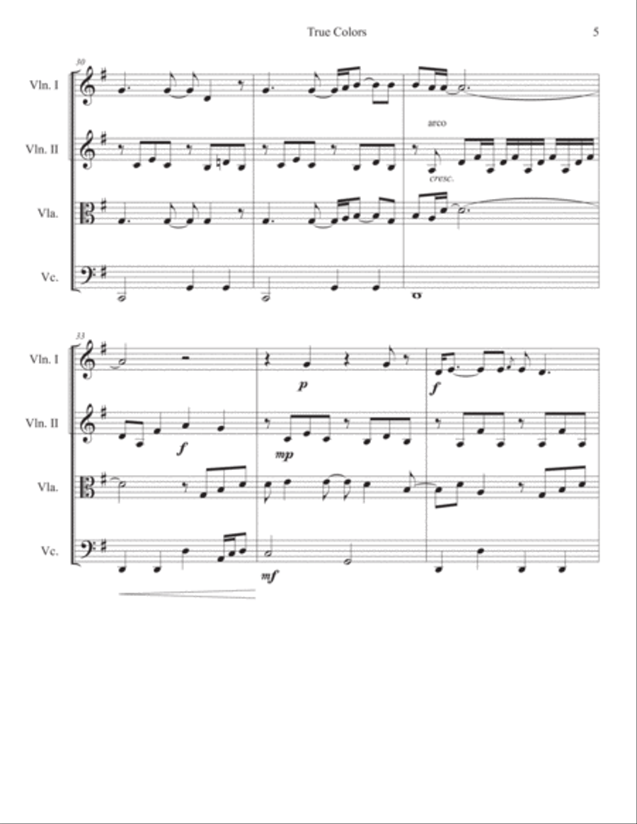 True Colors True Colors String Quartet scores gallery preview page 5