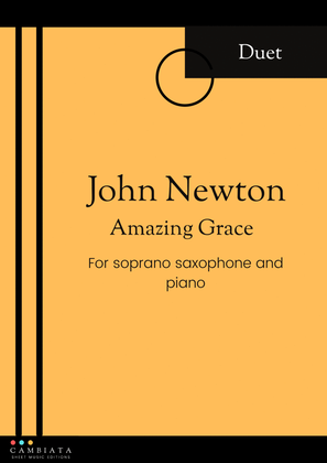 Amazing Grace - Solo soprano saxophone and piano accompaniment (Easy)