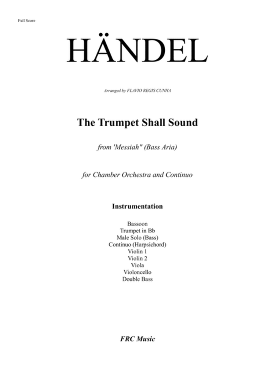 Händel: The Trumpet Shall Sound for Bassoon, Trumpet in Bb, Bass Solo, Harpsichord and Strings (Bb) image number null