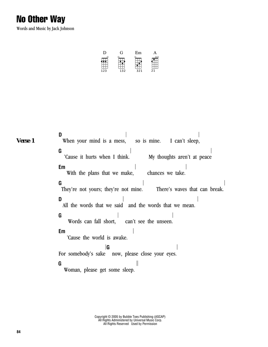 No Other Way Ukulele scores gallery preview page 1