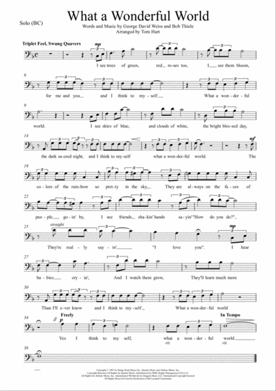 What A Wonderful World 3-Part scores gallery preview page 3