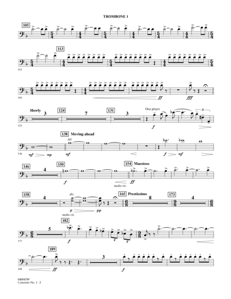 Concerto No. 1 (for Wind Orchestra) - Trombone 1