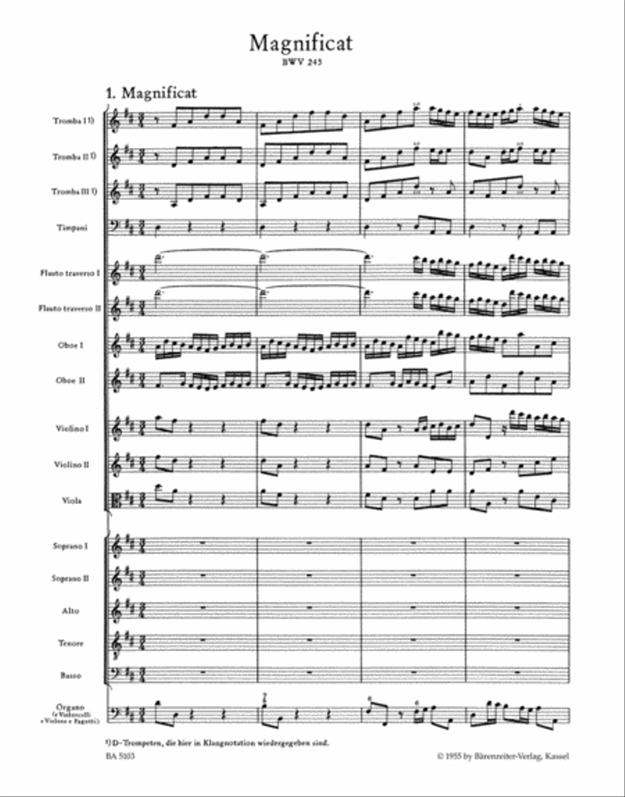 Magnificat D major BWV 243 4-Part scores gallery preview page 2