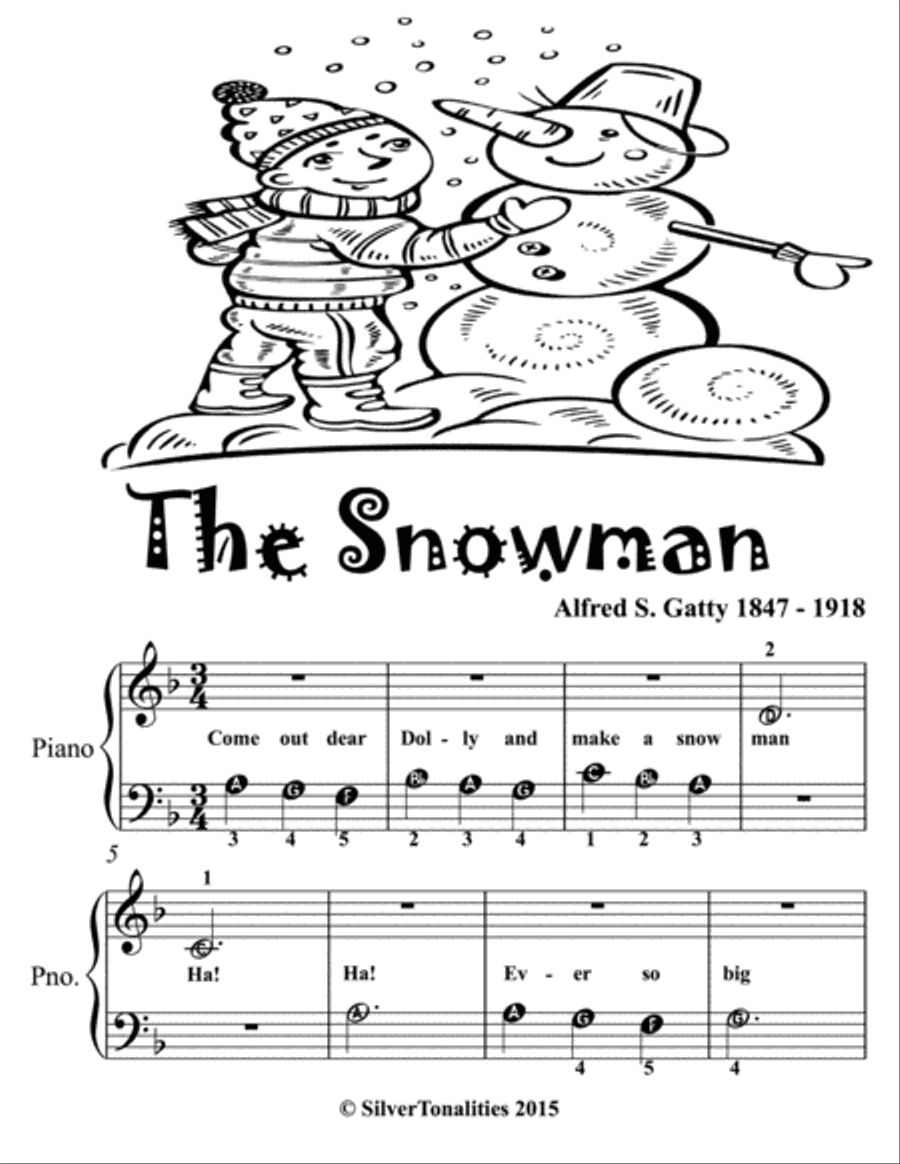 The Snowman Beginner Piano Sheet Music