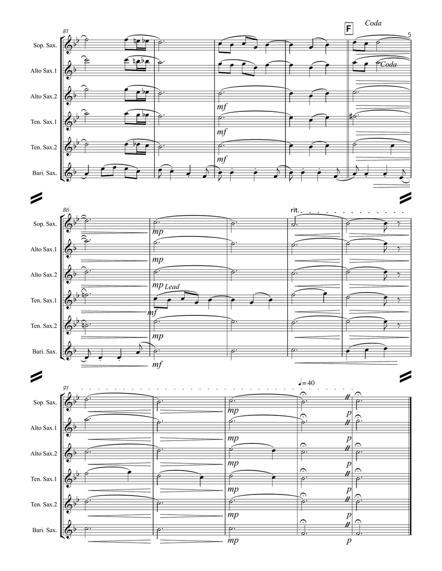 What The World Needs Now Is Love Saxophone Quintet scores gallery preview page 6